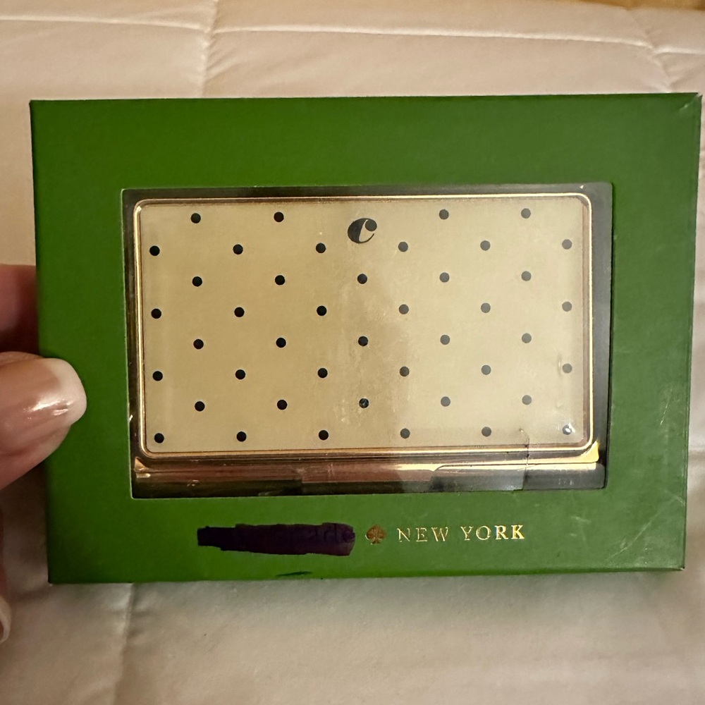 Kate Spade Cream and Black Polka Dot Card Holder
